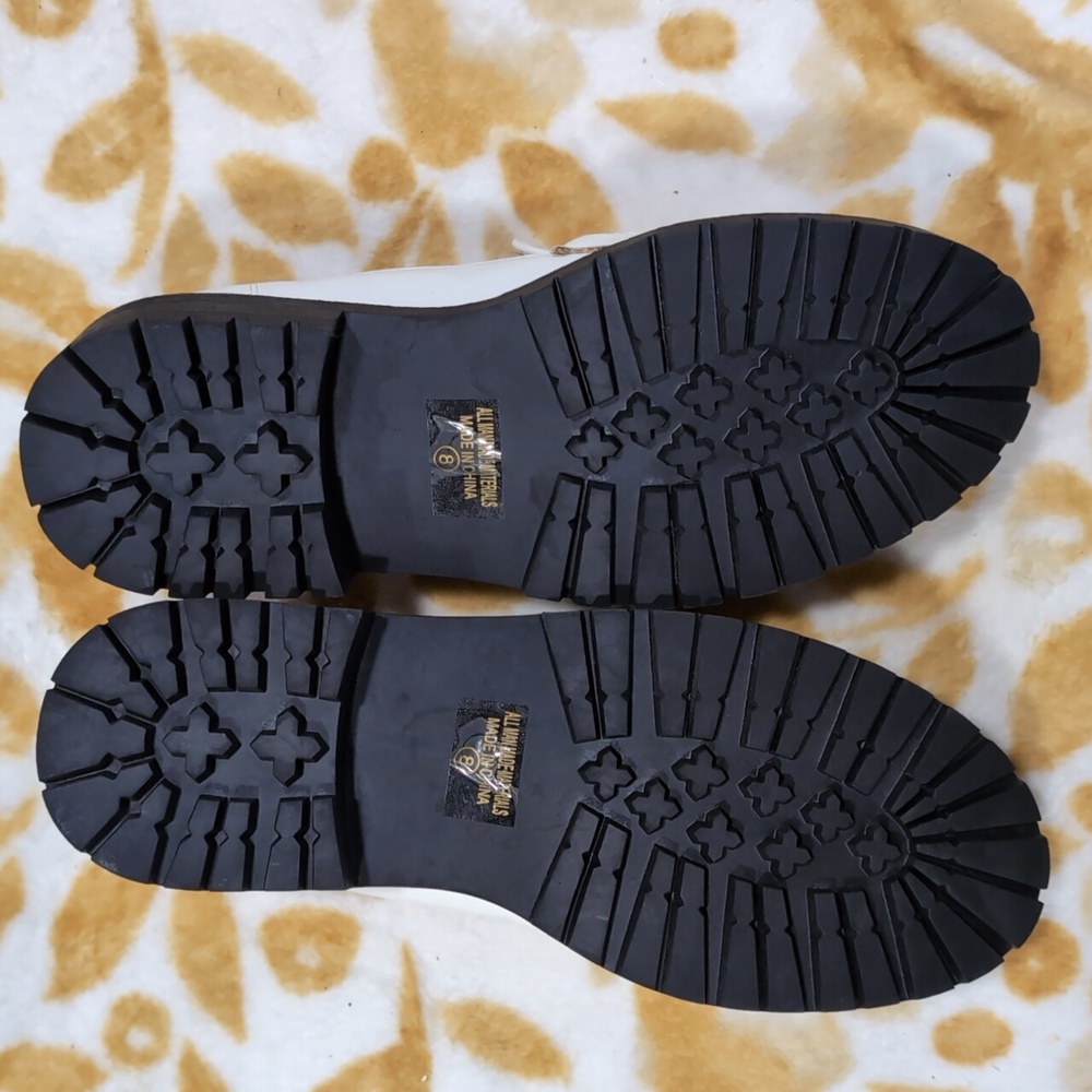 Chase and Chole White Loafers with Gold Chain Detail - Picture 5 of 7